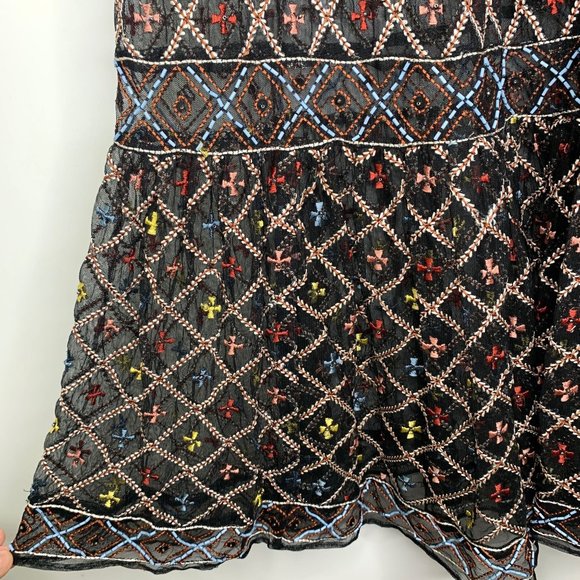 NWT TULAROSA Lexi Beaded Embroidered Black Sheer Maxi Skirt Sz XXS - Picture 7 of 15